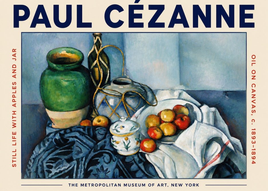 Paul Cézanne Still Life with Apples and Jar No4 - Juliste