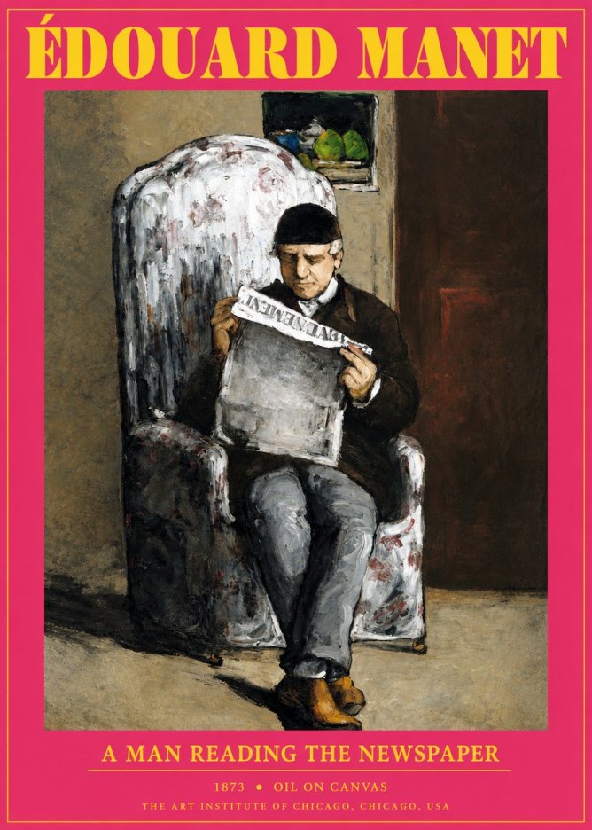 Édouard Manet A Man Reading the Newspaper No2 - Juliste