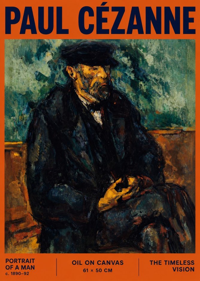 Paul Cézanne Portrait of a Man I No4 - Juliste