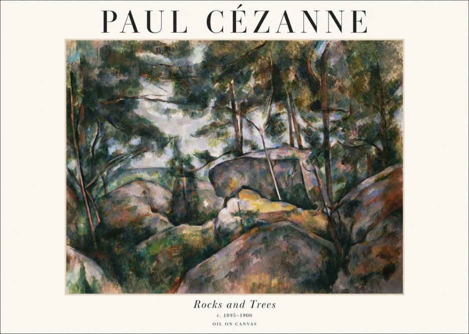 Paul Cézanne Rocks and Trees II No1 - Juliste