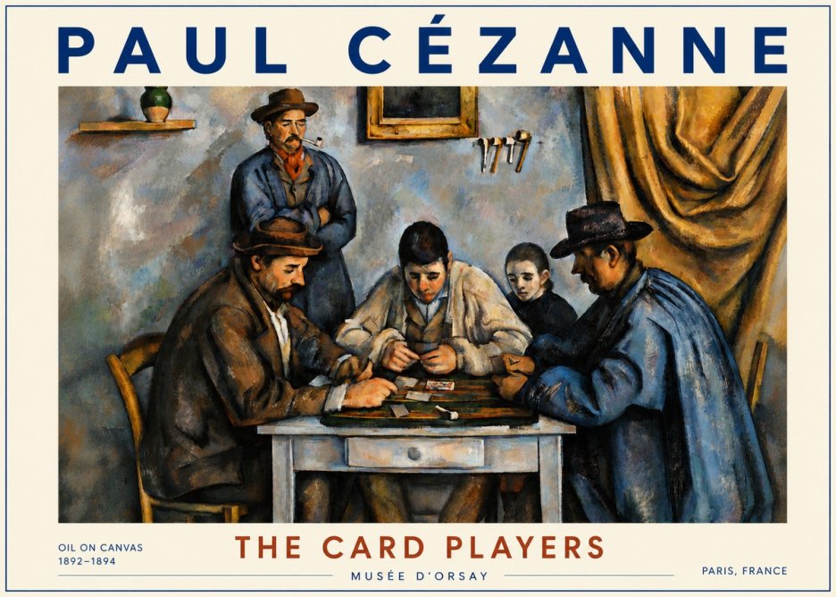 Paul Cézanne The Card Players I No6 - Juliste