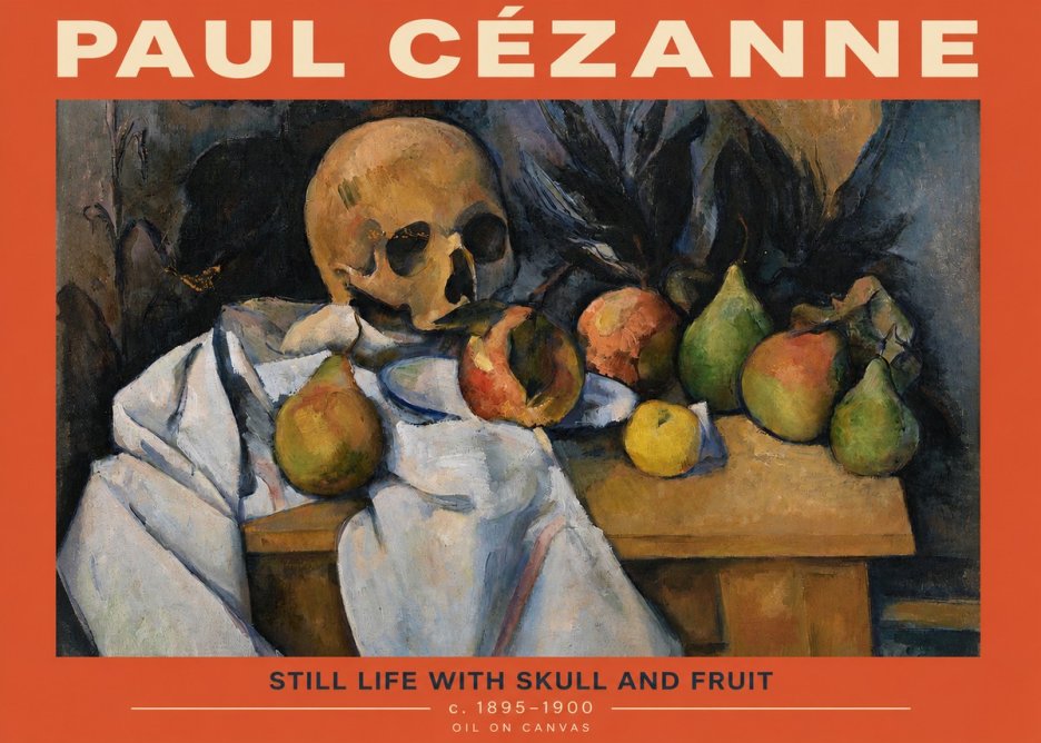 Paul Cézanne Still Life with Skull and Fruit No2 - Juliste
