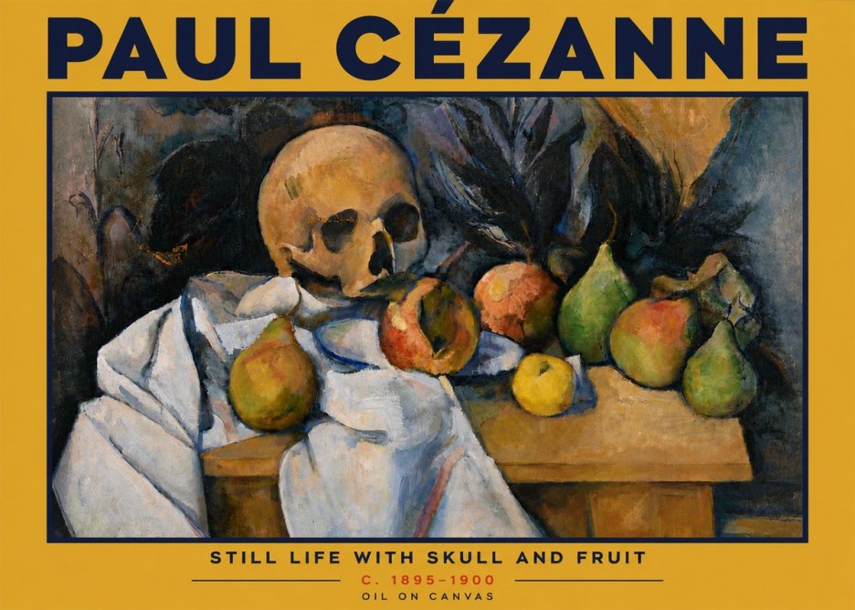 Paul Cézanne Still Life with Skull and Fruit No6 - Juliste