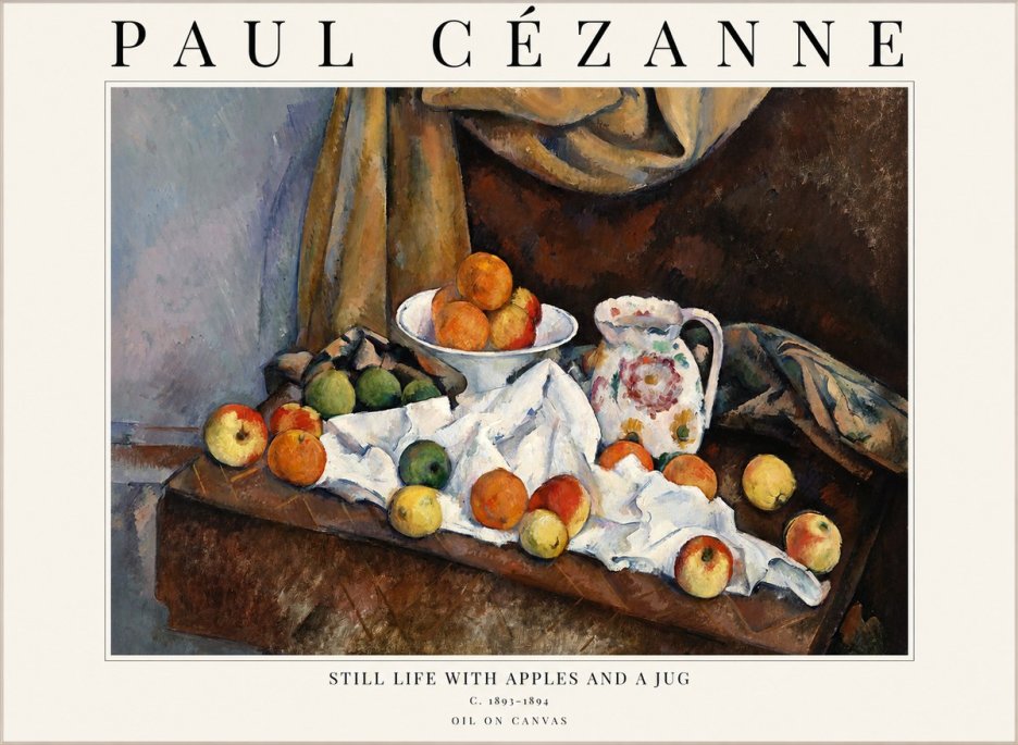 Paul Cézanne Still Life with Apples and a Jug No1 - Juliste