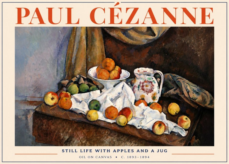 Paul Cézanne Still Life with Apples and a Jug No4 - Juliste