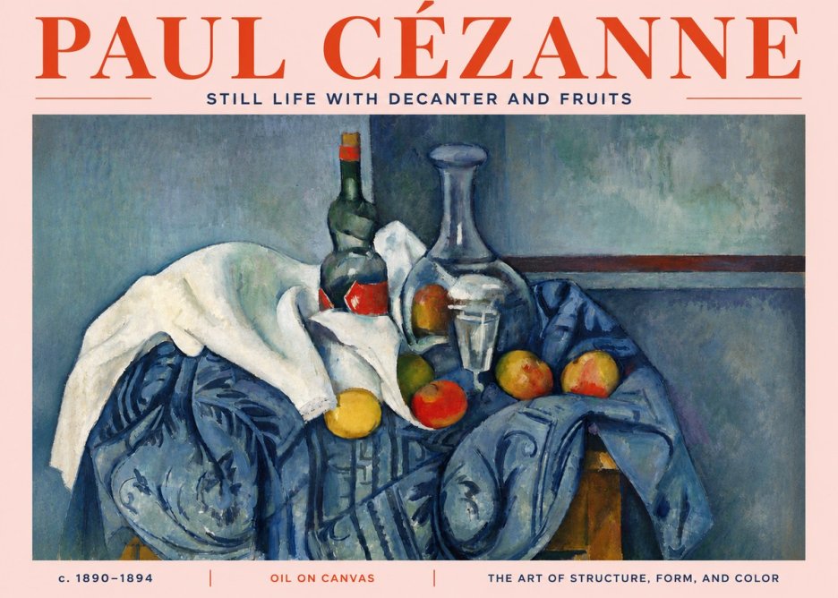 Paul Cézanne Still Life with Decanter and Fruits No4 - Juliste