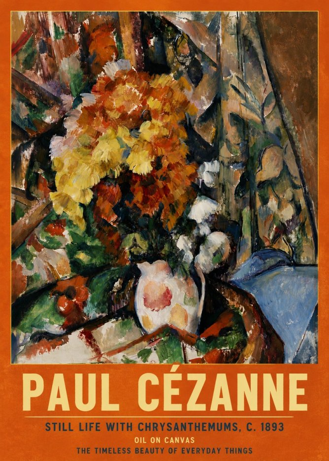 Paul Cézanne Still Life with Chrysanthemums No5 - Juliste