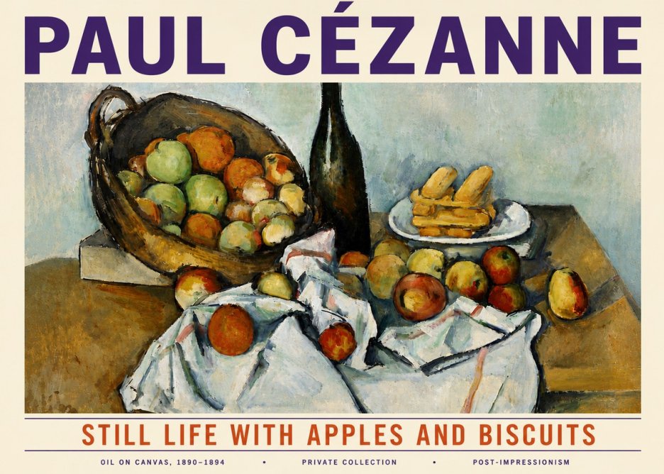 Paul Cézanne Still Life with Apples and Biscuits No6 - Juliste