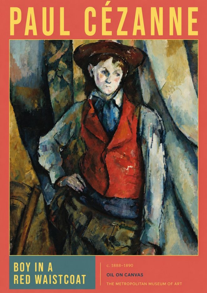 Paul Cézanne Boy in a Red Waistcoat No4 - Juliste