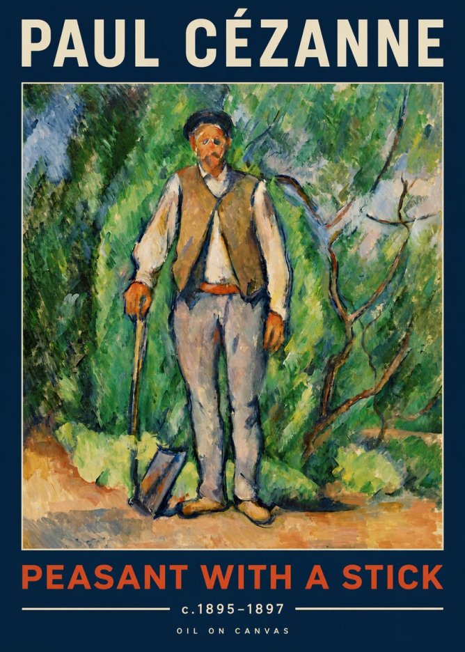 Paul Cézanne Peasant with a Stick No2 - Juliste