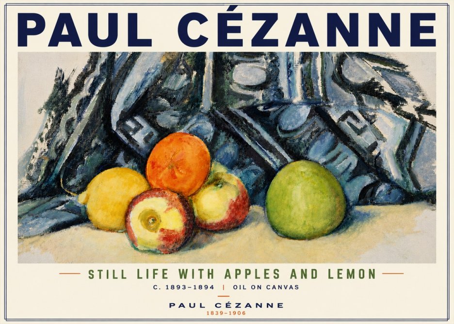 Paul Cézanne Still Life with Apples and Lemon No6 - Juliste