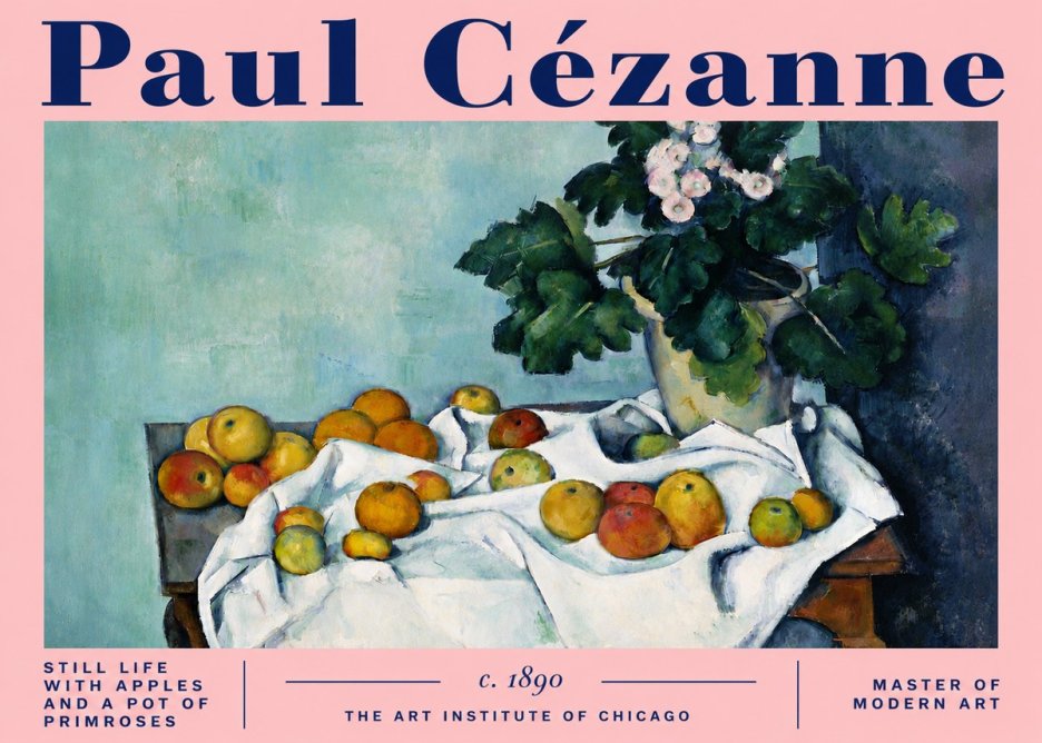 Paul Cézanne Still Life with Apples and a Pot of Primroses No4 - Juliste
