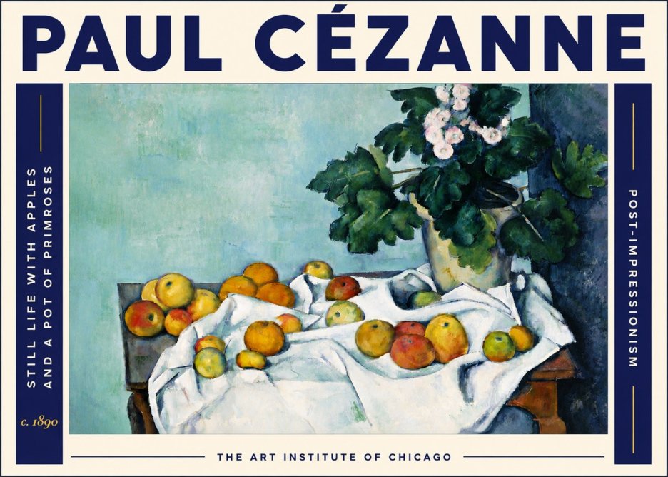 Paul Cézanne Still Life with Apples and a Pot of Primroses No6 - Juliste