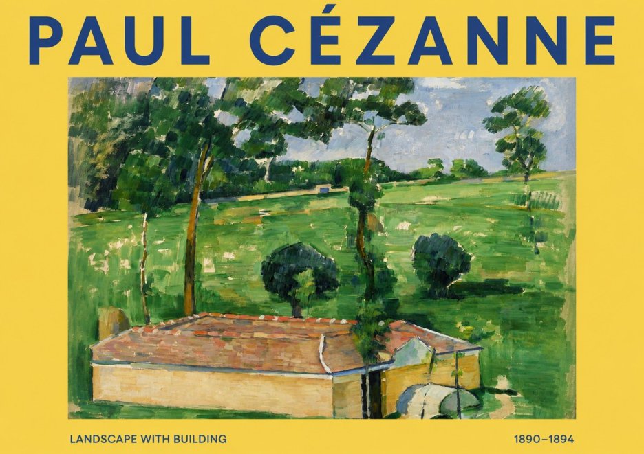 Paul Cézanne Landscape with Building No2 - Juliste