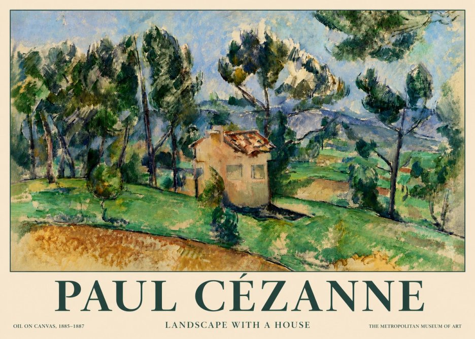 Paul Cézanne Landscape with a House No3 - Juliste