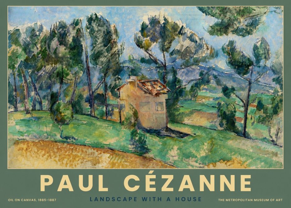 Paul Cézanne Landscape with a House No4 - Juliste