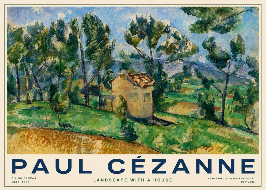 Paul Cézanne Landscape with a House No6 - Juliste