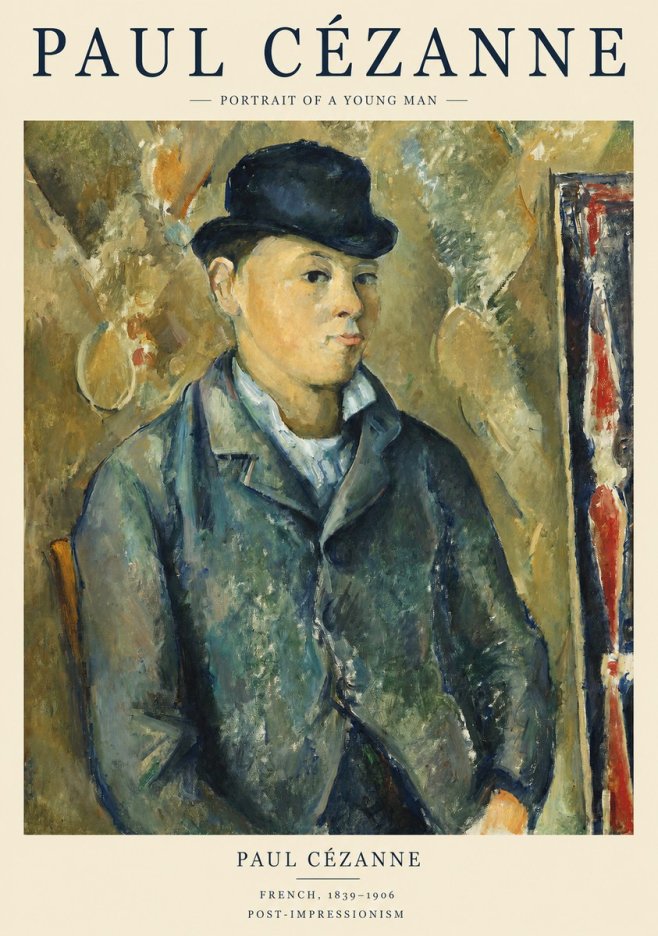 Paul Cézanne Portrait of a Young Man No1 - Juliste