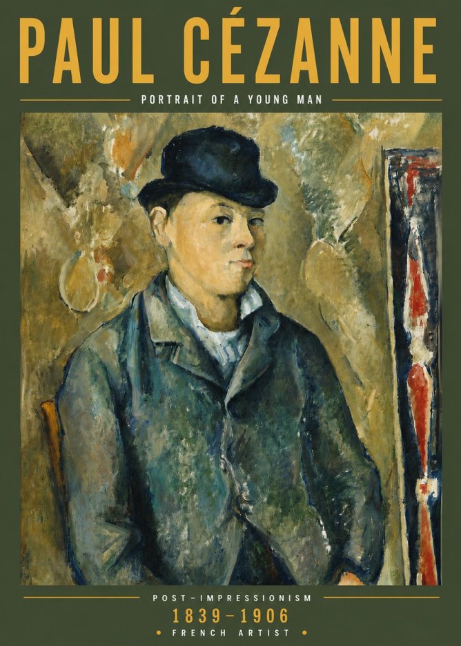 Paul Cézanne Portrait of a Young Man No6 - Juliste