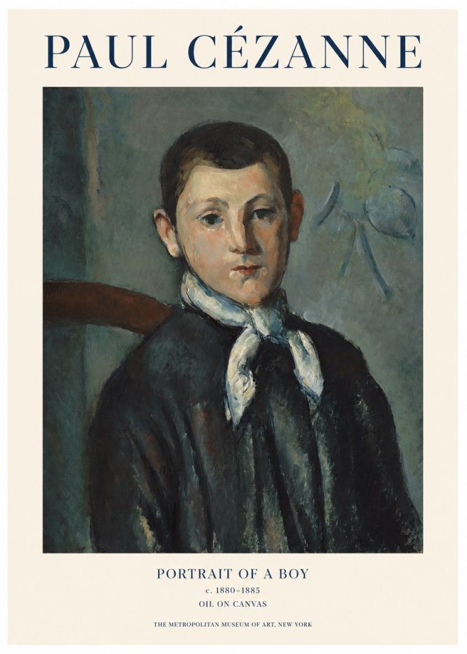 Paul Cézanne Portrait of a Boy No1 - Juliste
