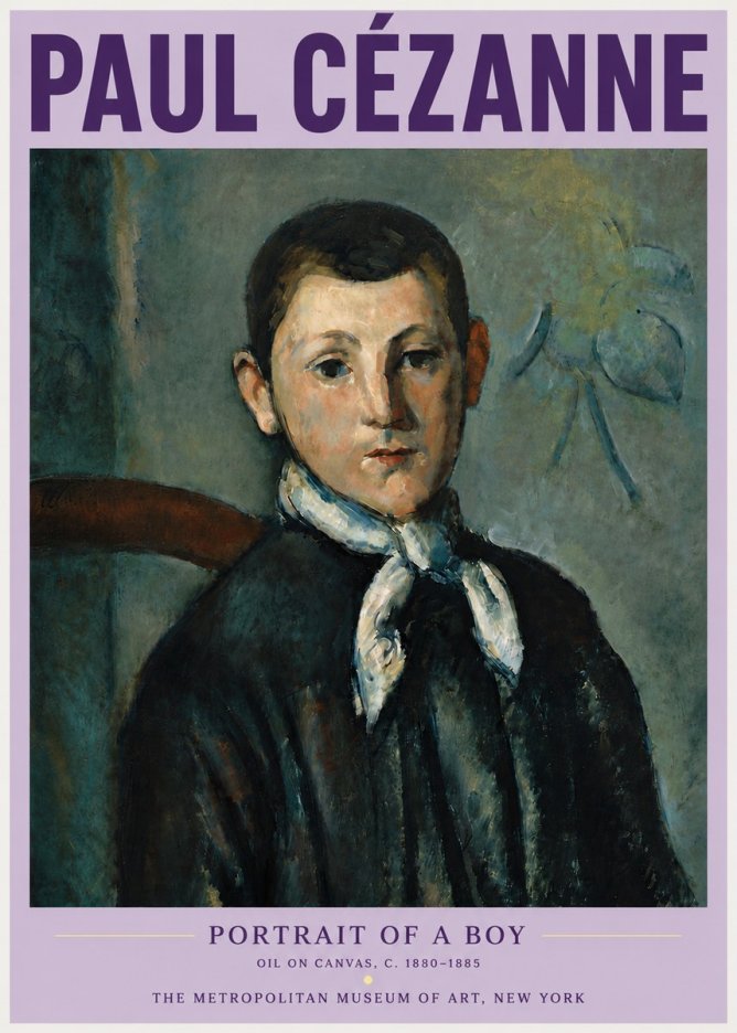 Paul Cézanne Portrait of a Boy No5 - Juliste