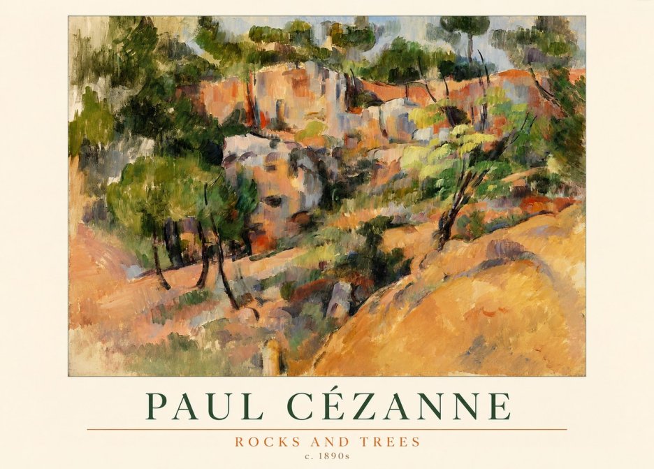 Paul Cézanne Rocks and Trees III No1 - Juliste
