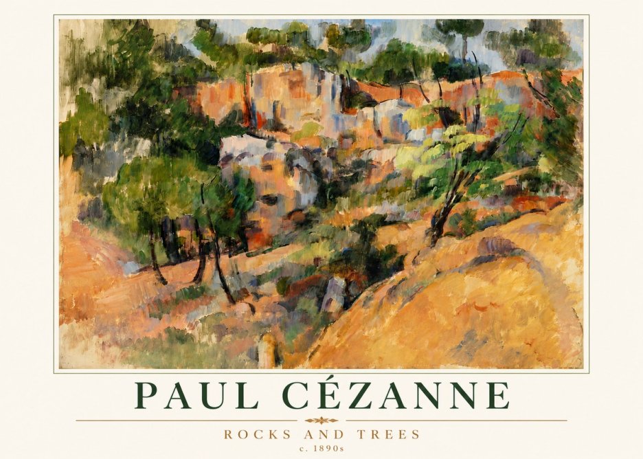 Paul Cézanne Rocks and Trees III No4 - Juliste
