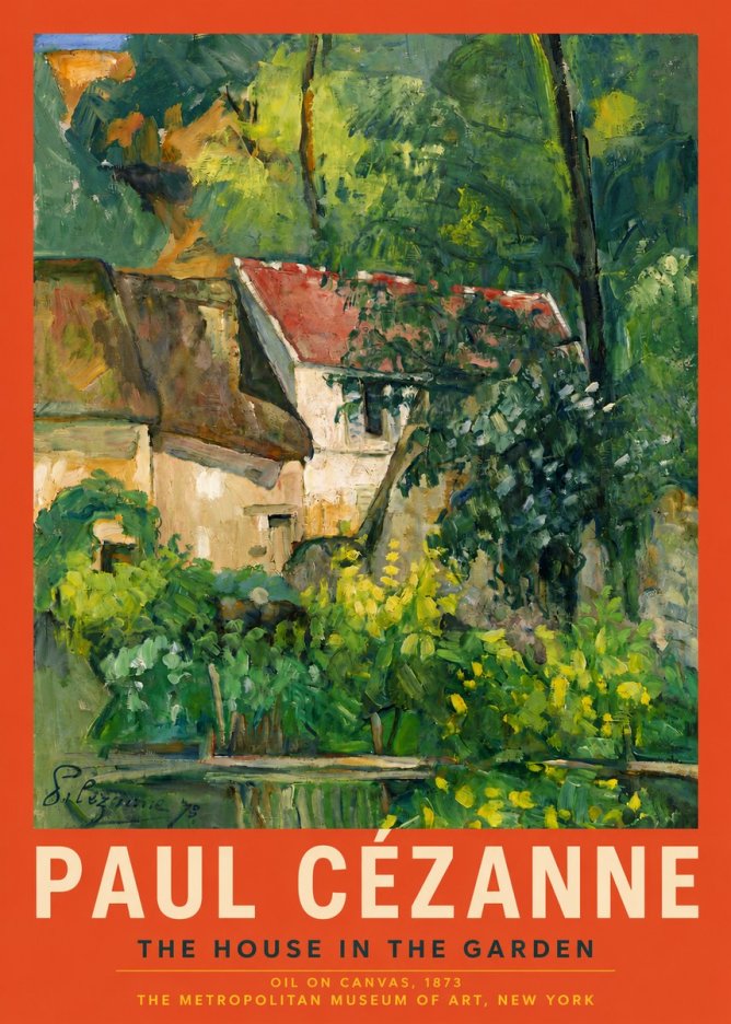Paul Cézanne The House in the Garden No4 - Juliste