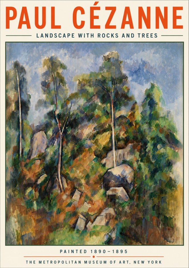Paul Cézanne Landscape with Rocks and Trees No5 - Juliste