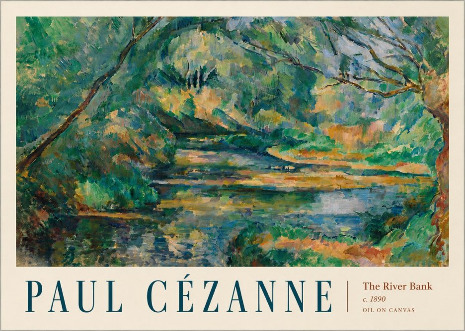 Paul Cézanne The River Bank No5 - Juliste