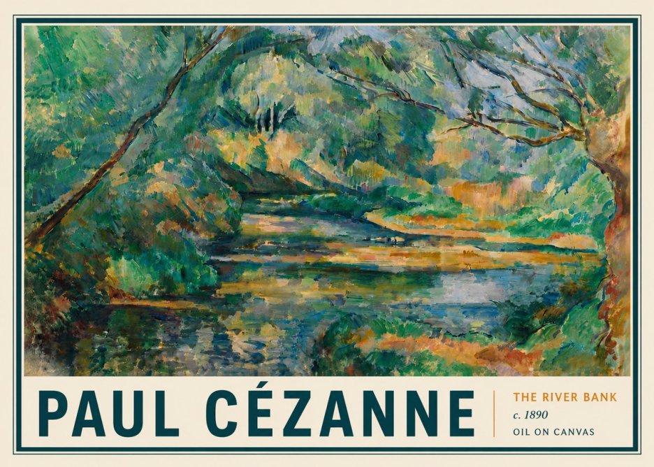 Paul Cézanne The River Bank No6 - Juliste