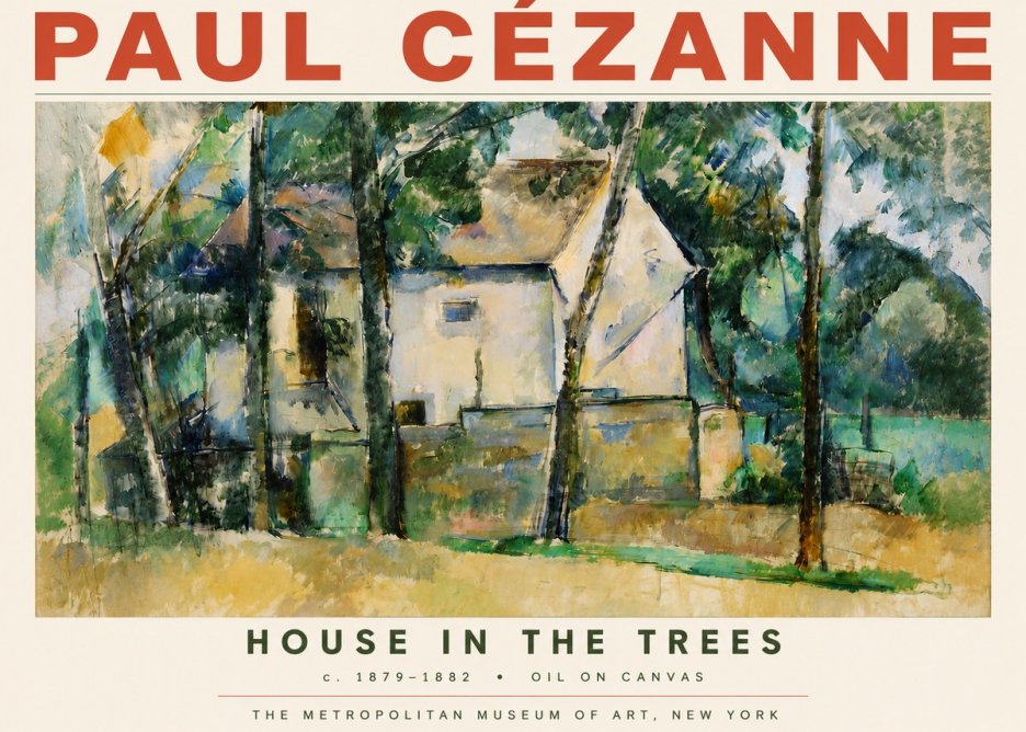 Paul Cézanne House in the Trees No3 - Juliste