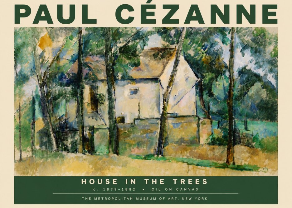 Paul Cézanne House in the Trees No4 - Juliste