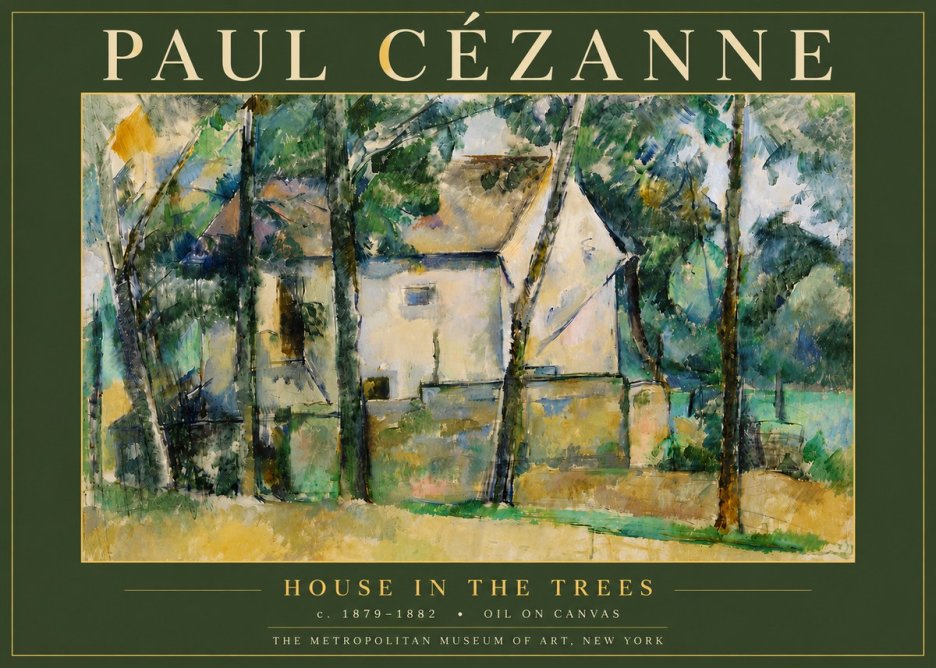Paul Cézanne House in the Trees No6 - Juliste