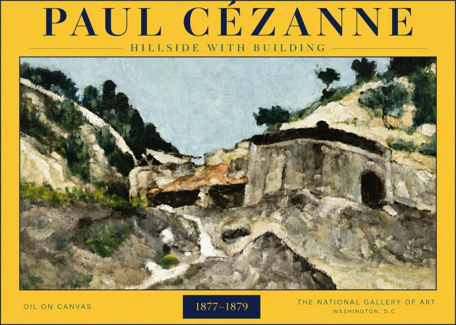 Paul Cézanne Hillside with Building No6 - Juliste
