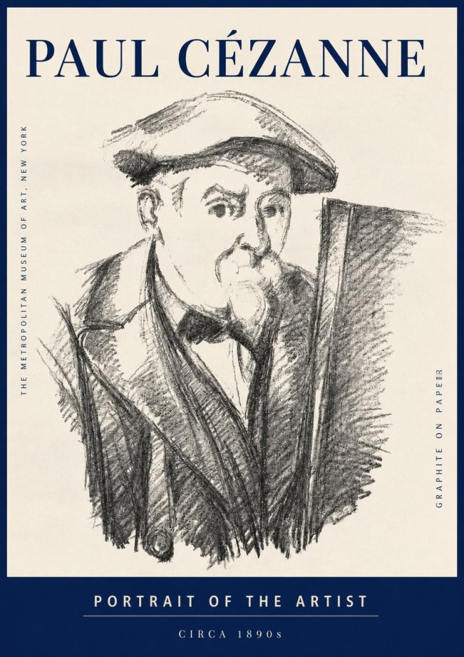 Paul Cézanne Portrait of the Artist III No3 - Juliste