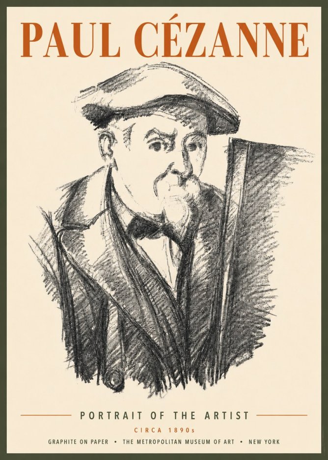 Paul Cézanne Portrait of the Artist III No4 - Juliste