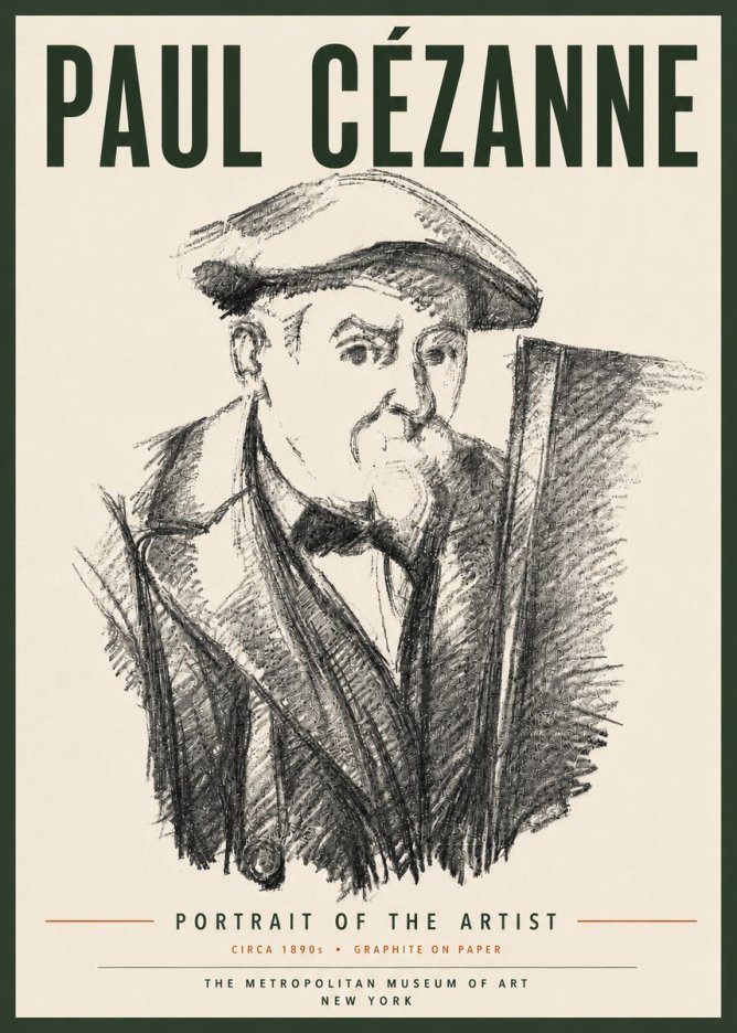 Paul Cézanne Portrait of the Artist III No6 - Juliste