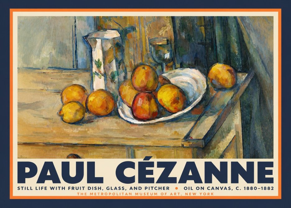 Paul Cézanne Still Life with Fruit Dish, Glass, and Pitcher No2 - Juliste