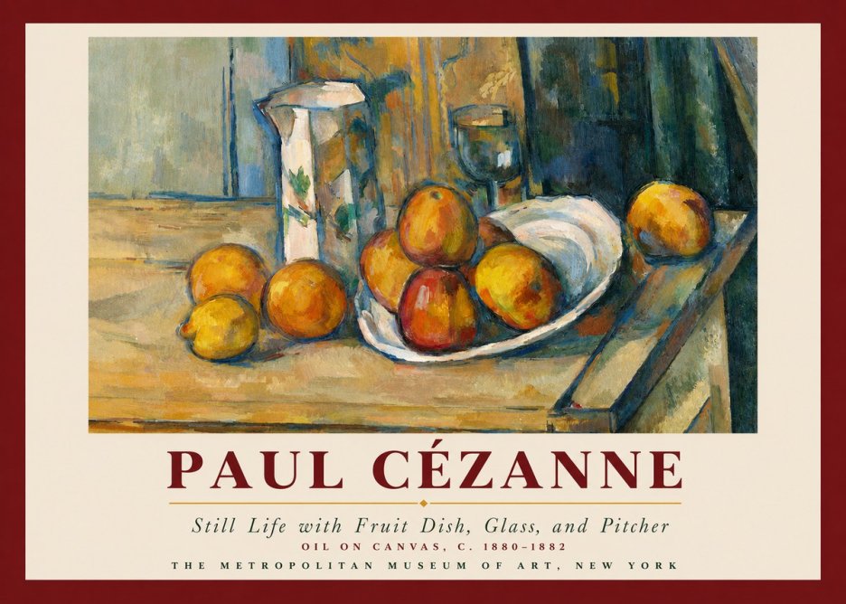 Paul Cézanne Still Life with Fruit Dish, Glass, and Pitcher No3 - Juliste
