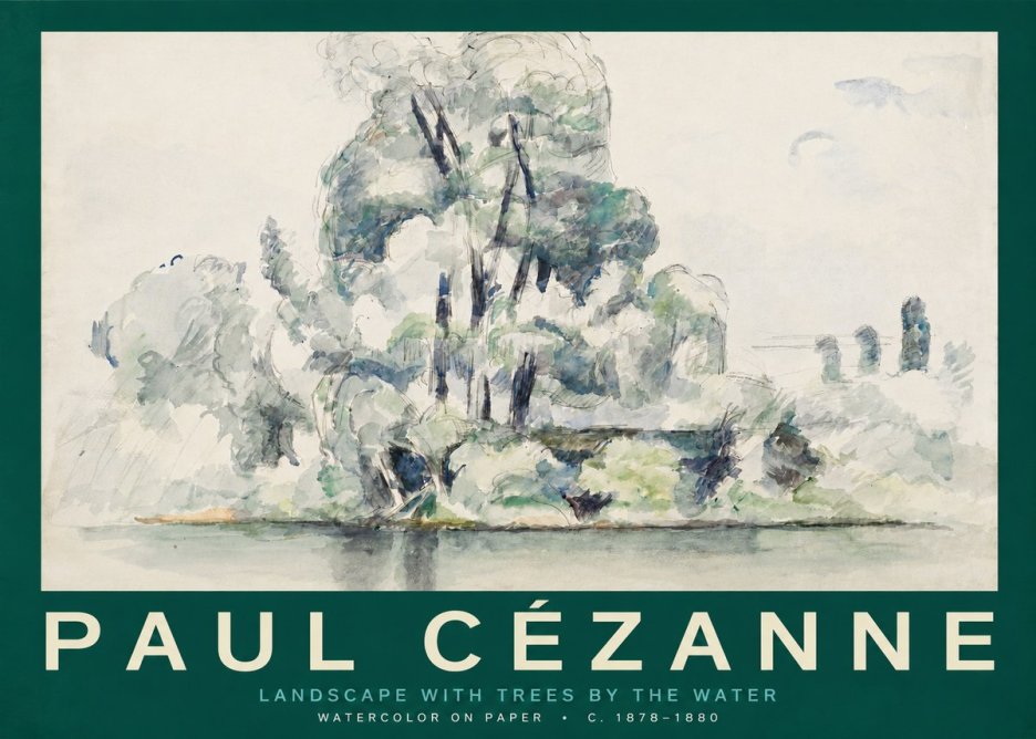 Paul Cézanne Landscape with Trees by the Water No2 - Juliste