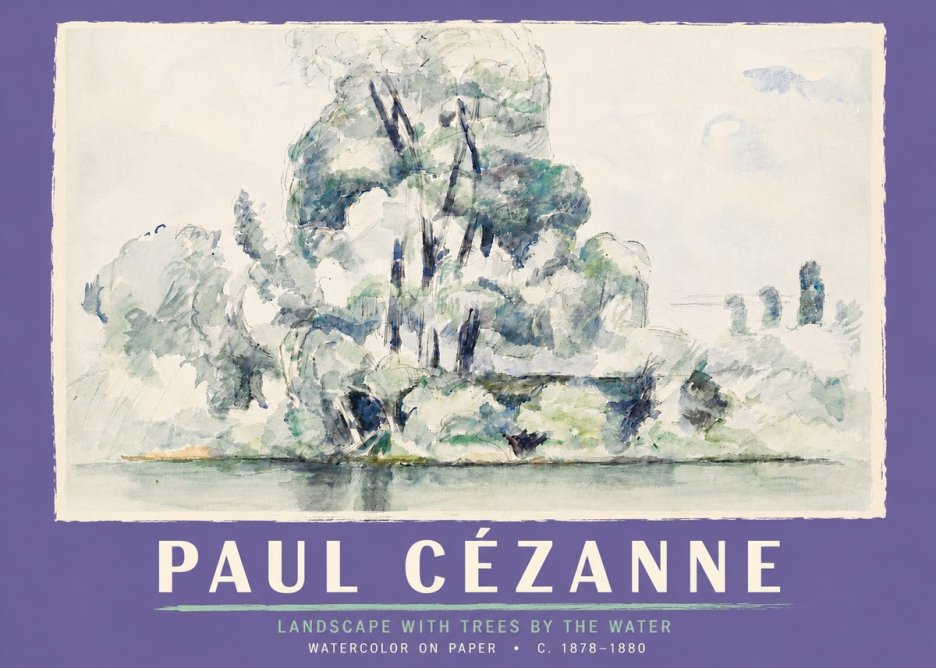 Paul Cézanne Landscape with Trees by the Water No5 - Juliste