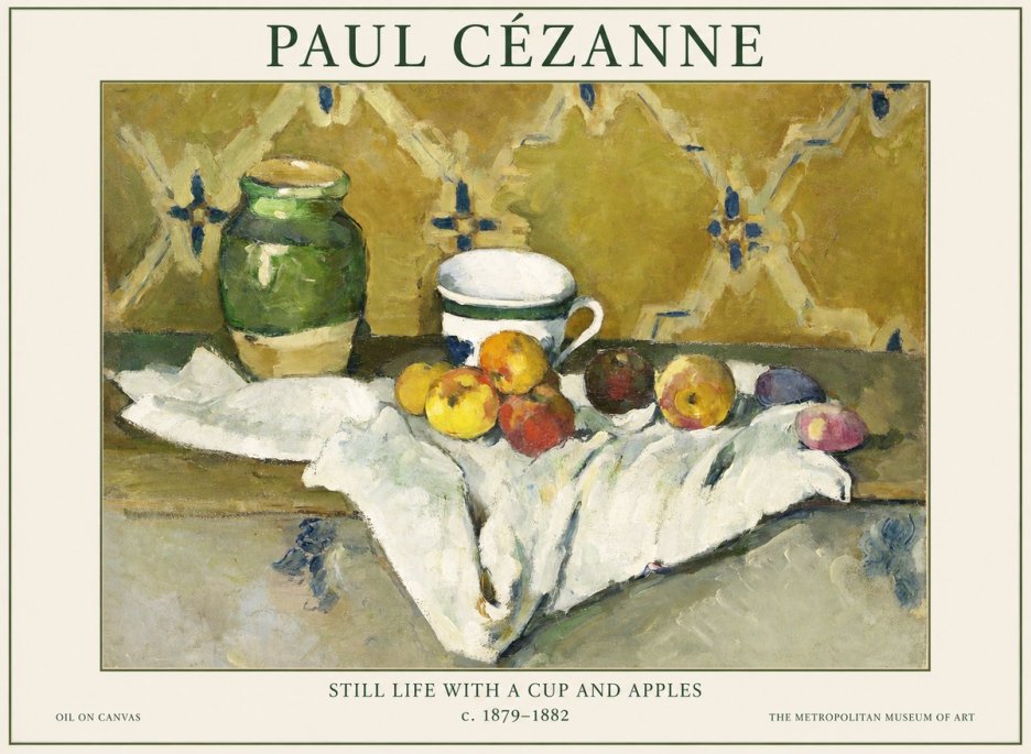 Paul Cézanne Still Life with a Cup and Apples No1 - Juliste