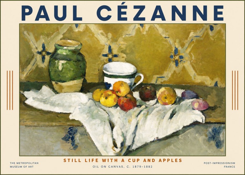 Paul Cézanne Still Life with a Cup and Apples No6 - Juliste