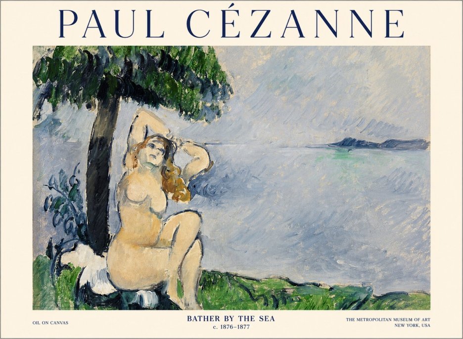 Paul Cézanne Bather by the Sea No1 - Juliste