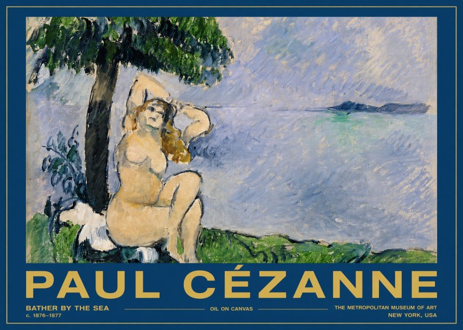 Paul Cézanne Bather by the Sea No5 - Juliste
