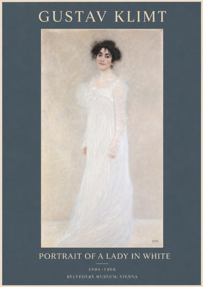 Klimt Portrait of a Lady in White No3 - Juliste
