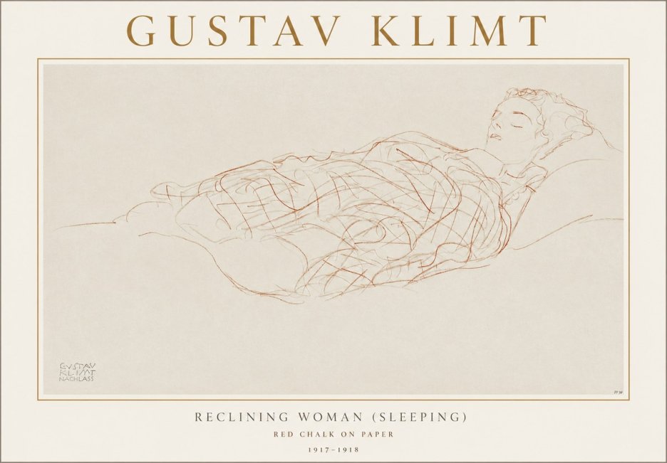 Klimt Reclining Woman (Sleeping) I No1 - Juliste