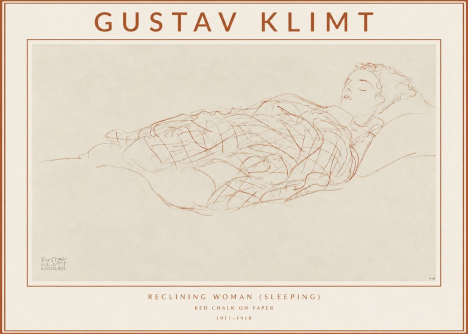 Klimt Reclining Woman (Sleeping) I No2 - Juliste