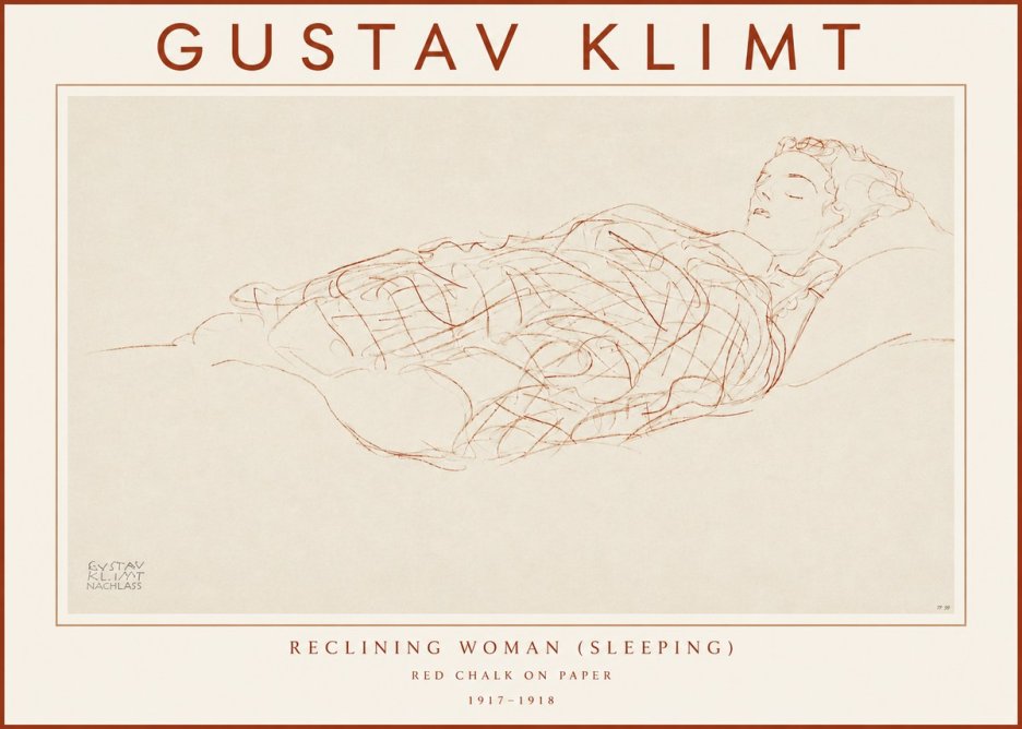 Klimt Reclining Woman (Sleeping) I No3 - Juliste
